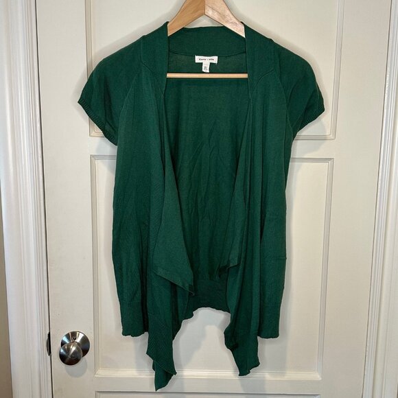 SALE 2/15 silence + noise - Open Front, Short Sleeve Cardigan, Green, Size Small - Picture 1 of 6